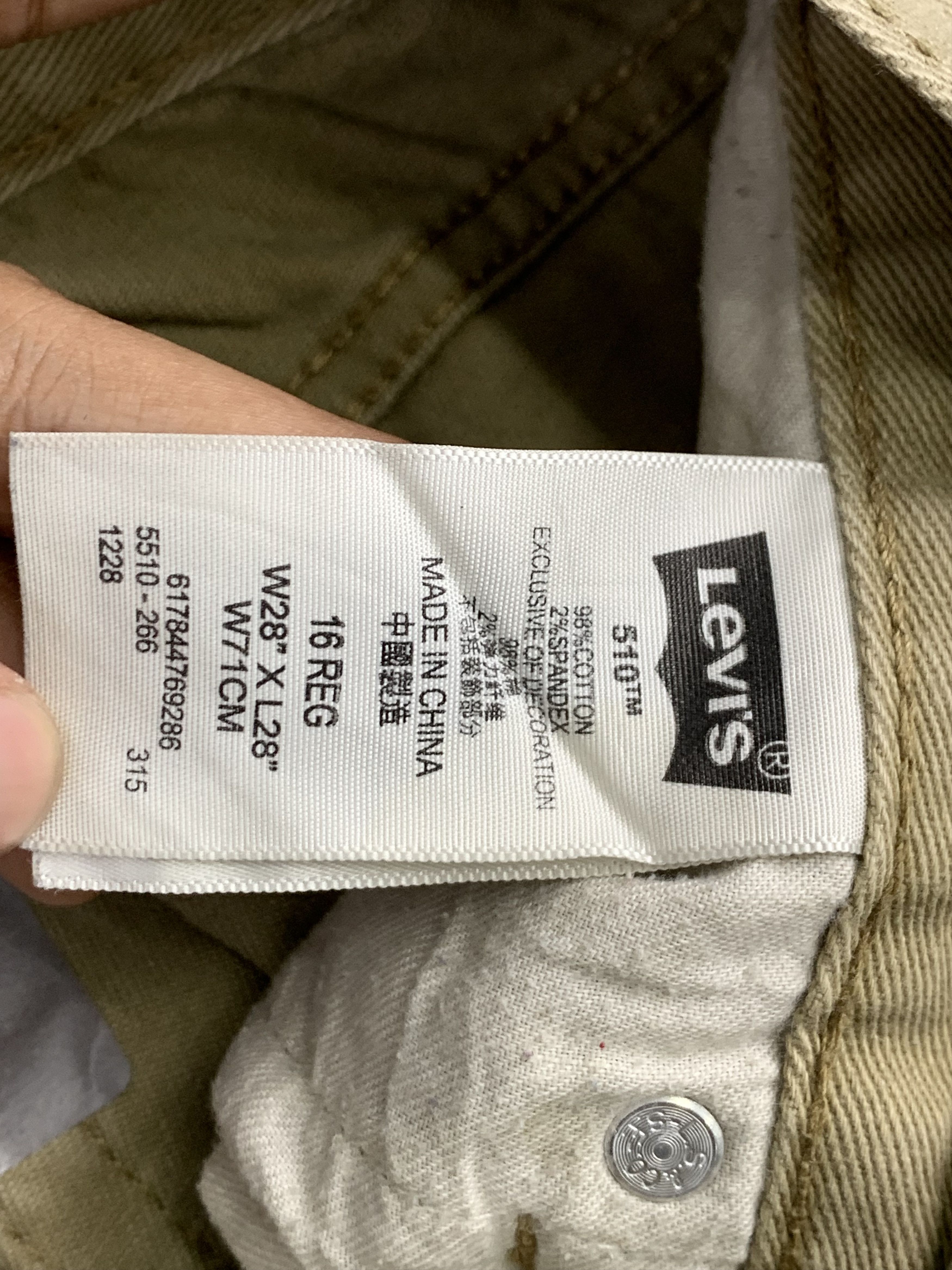 Levi's Vintage Levis 510 Skinny Jeans 29x28 DP1807 Size US 29 - 9 Thumbnail