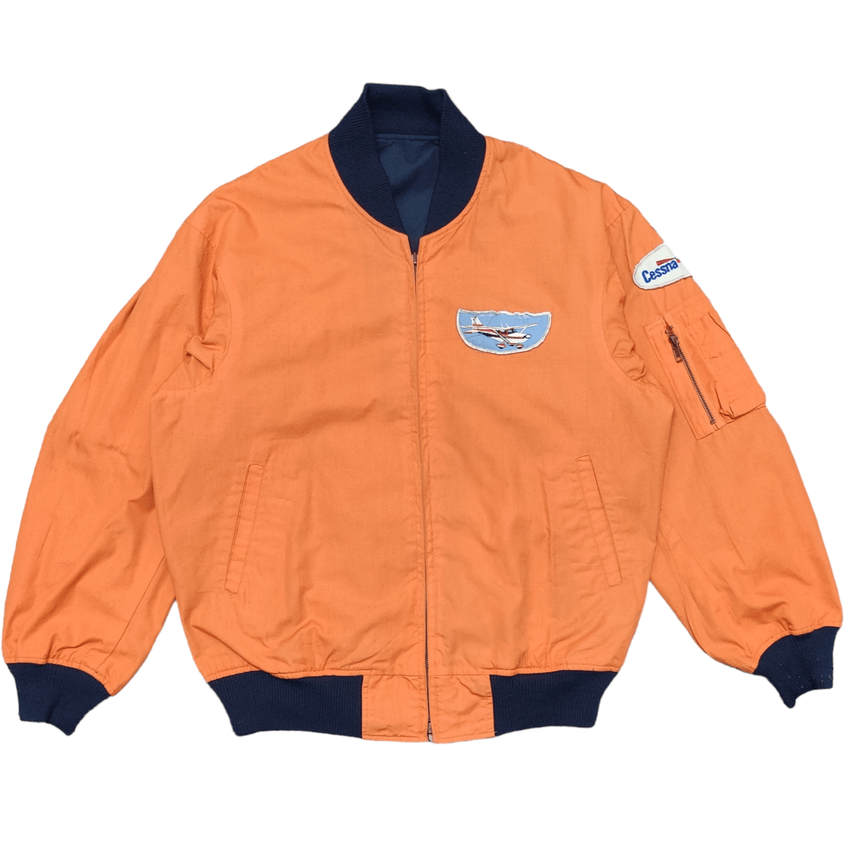 Japanese Brand Vintage Cessna Military Flyers Bomber Jacket Reversible Size US L / EU 52-54 / 3 - 10 Thumbnail