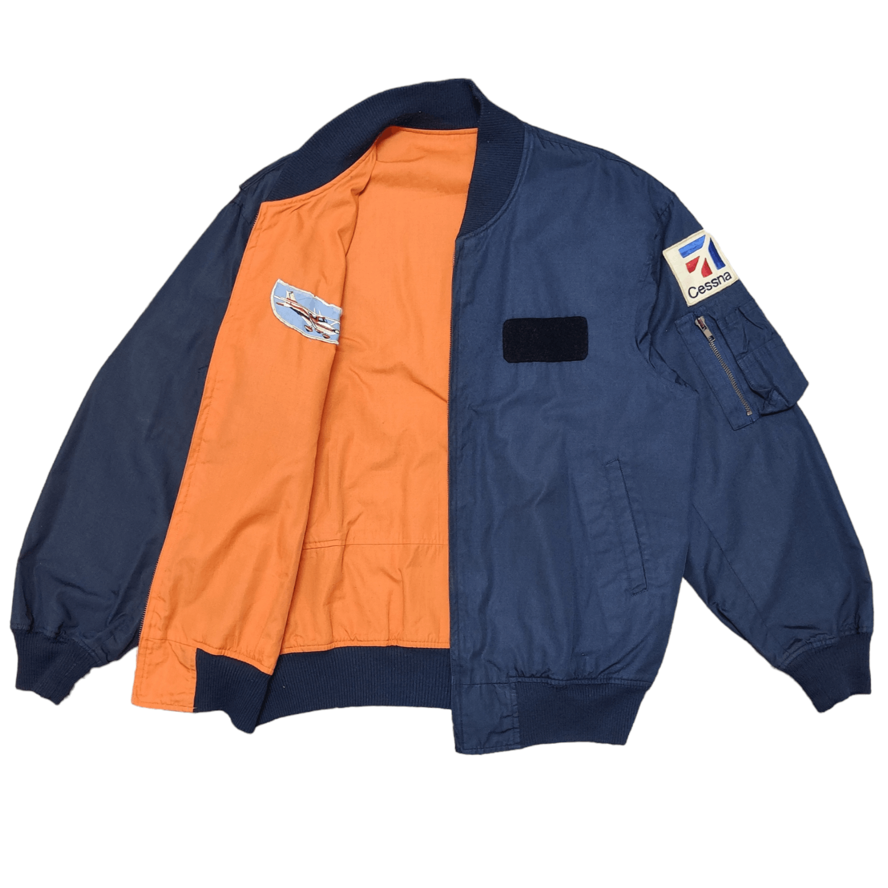 Japanese Brand Vintage Cessna Military Flyers Bomber Jacket Reversible Size US L / EU 52-54 / 3 - 1 Thumbnail