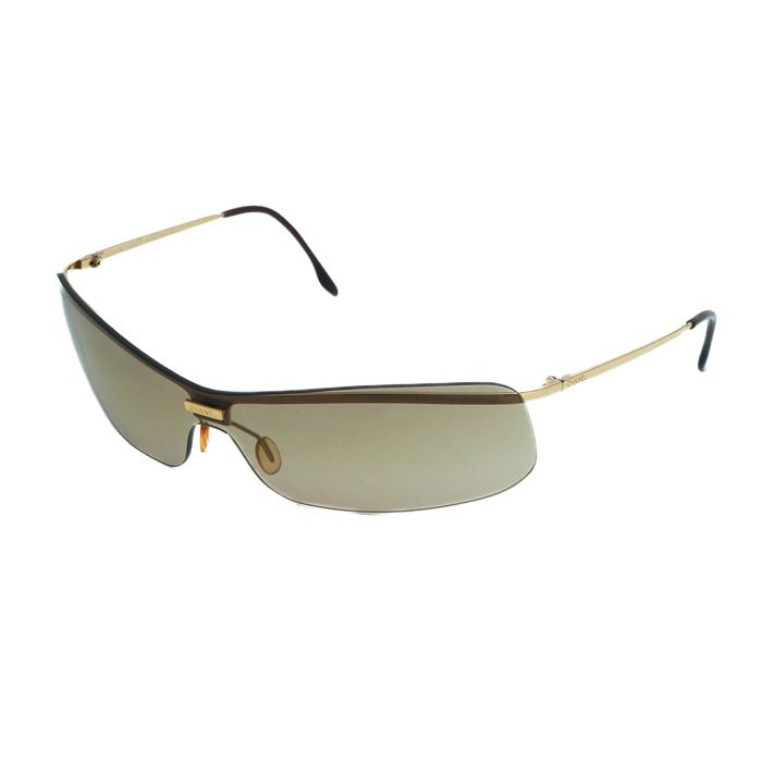 Vintage CHANEL 4043 Gold Brown Rimless Sunglasses Vintage 90s 00s