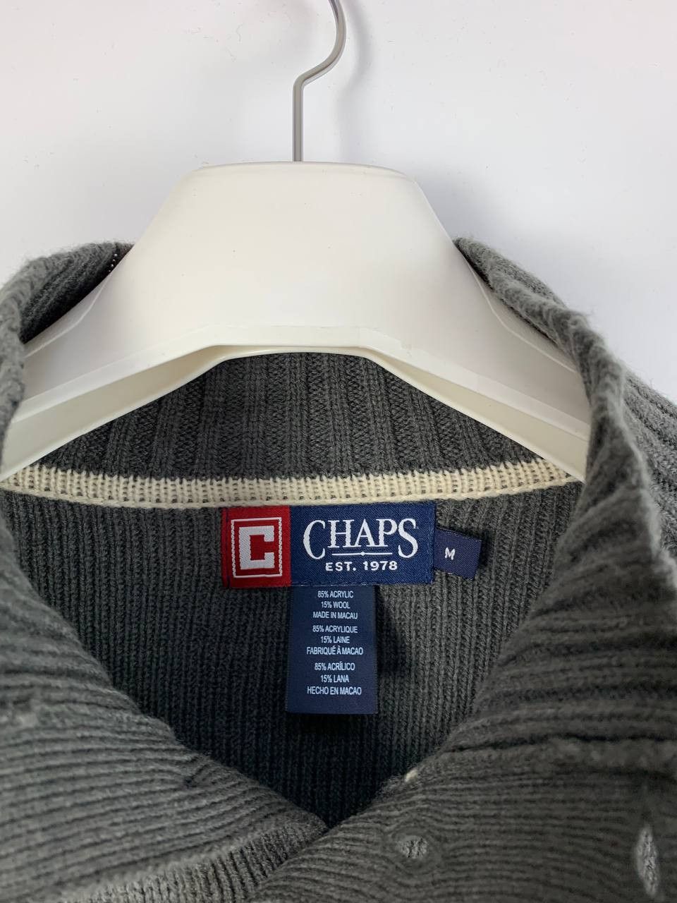 Chaps Chaps sweater cotton grey M Size US M / EU 48-50 / 2 - 7 Thumbnail