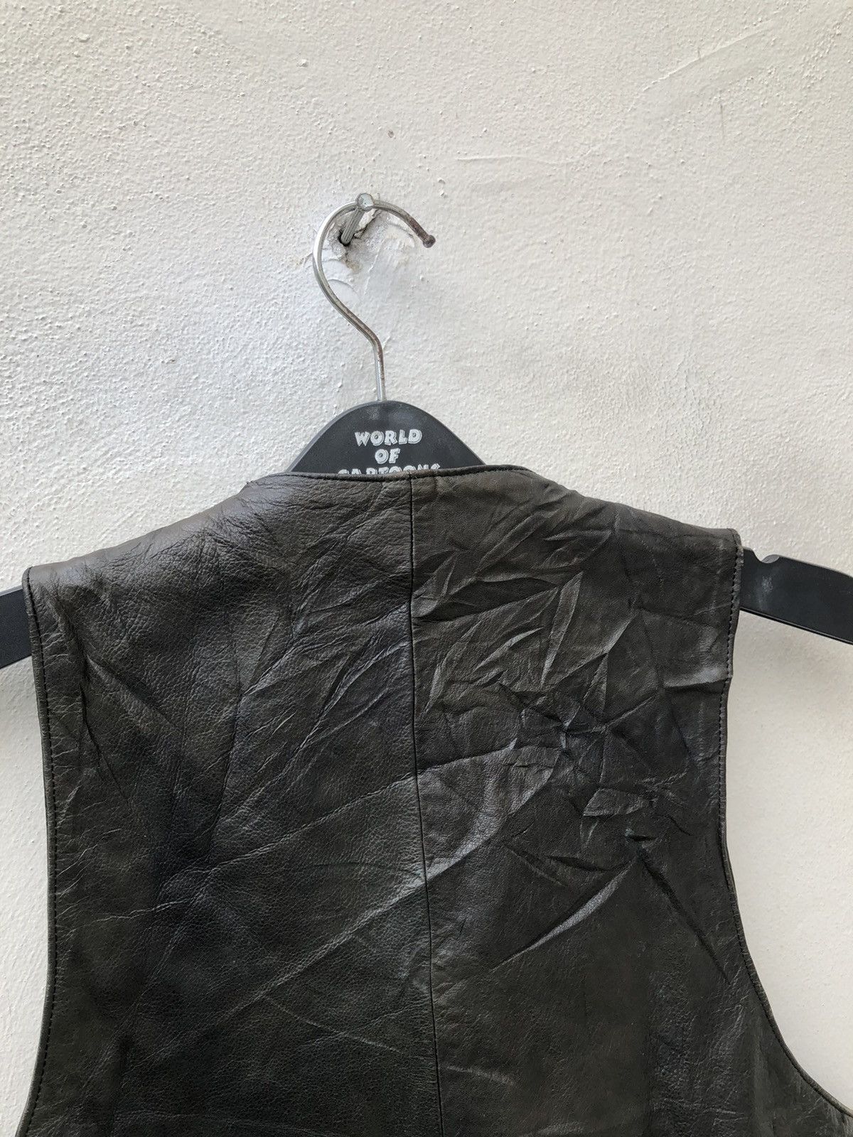 Comme des Garcons Vintage 80s 90s Homme CDG Patina Black Leather Vest Size US S / EU 44-46 / 1 - 12 Thumbnail