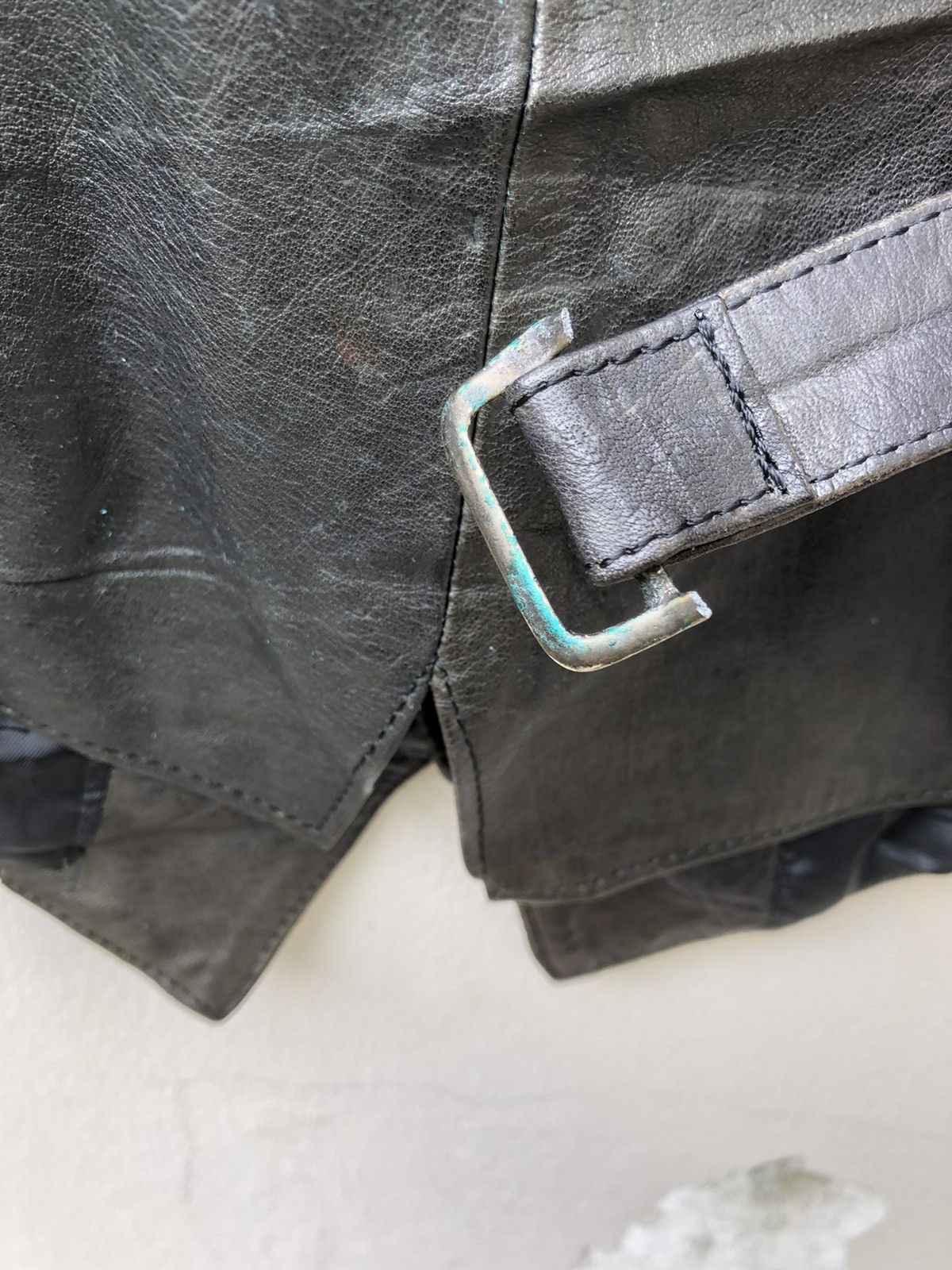 Comme des Garcons Vintage 80s 90s Homme CDG Patina Black Leather Vest Size US S / EU 44-46 / 1 - 14 Thumbnail