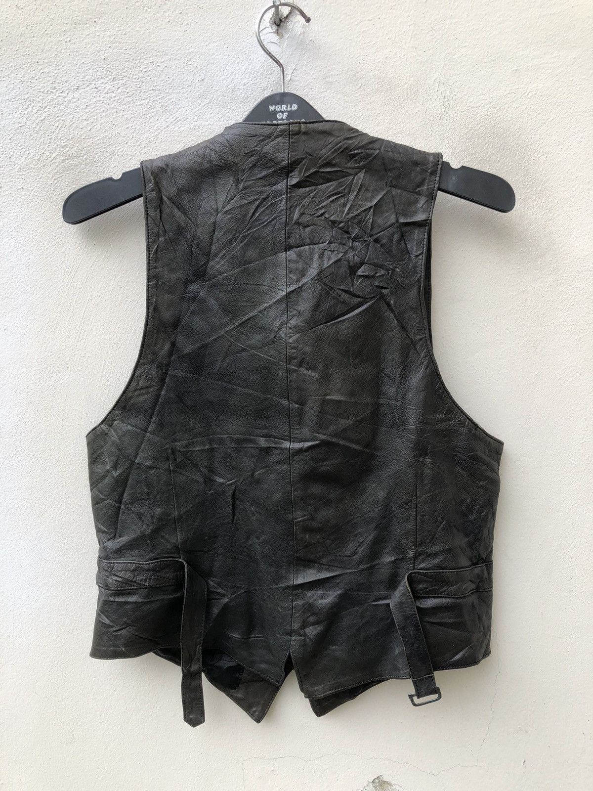 Comme des Garcons Vintage 80s 90s Homme CDG Patina Black Leather Vest Size US S / EU 44-46 / 1 - 11 Thumbnail