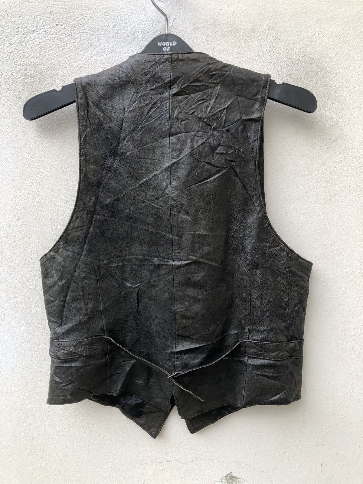 Comme des Garcons Vintage 80s 90s Homme CDG Patina Black Leather Vest Size US S / EU 44-46 / 1 - 13 Thumbnail