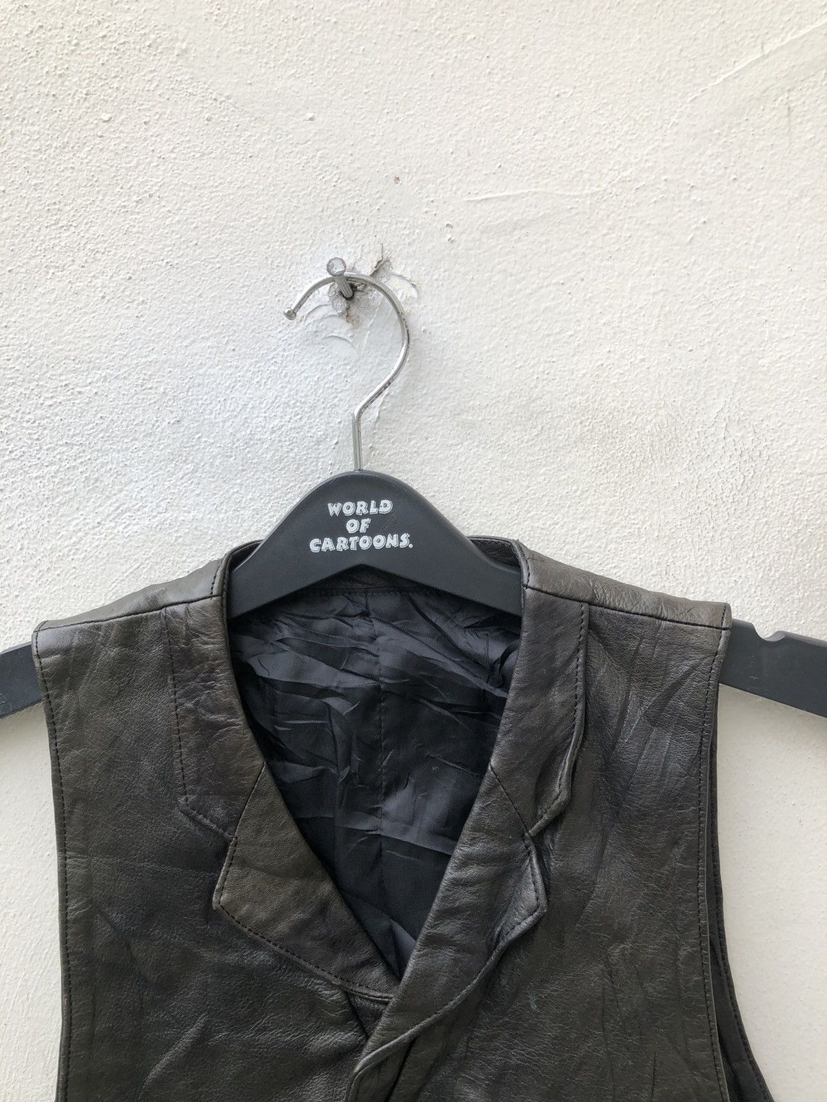 Comme des Garcons Vintage 80s 90s Homme CDG Patina Black Leather Vest Size US S / EU 44-46 / 1 - 8 Thumbnail