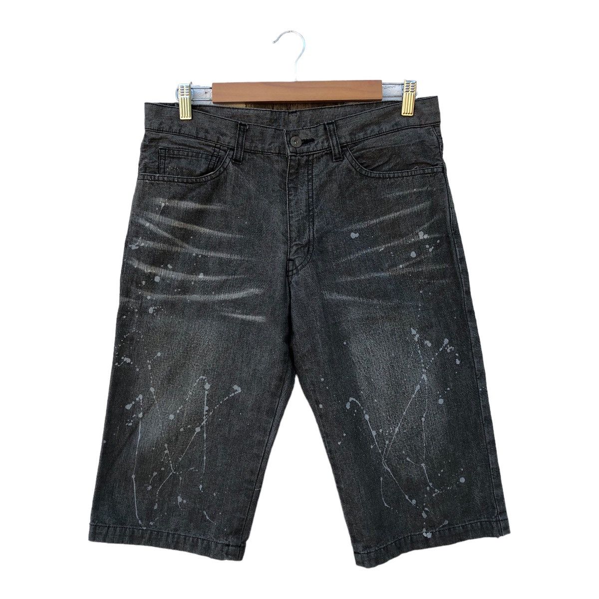 image of Beauty Beast x Boycott Aw23Boycott Print Paint Short Pants in Black, Men's (Size 34)