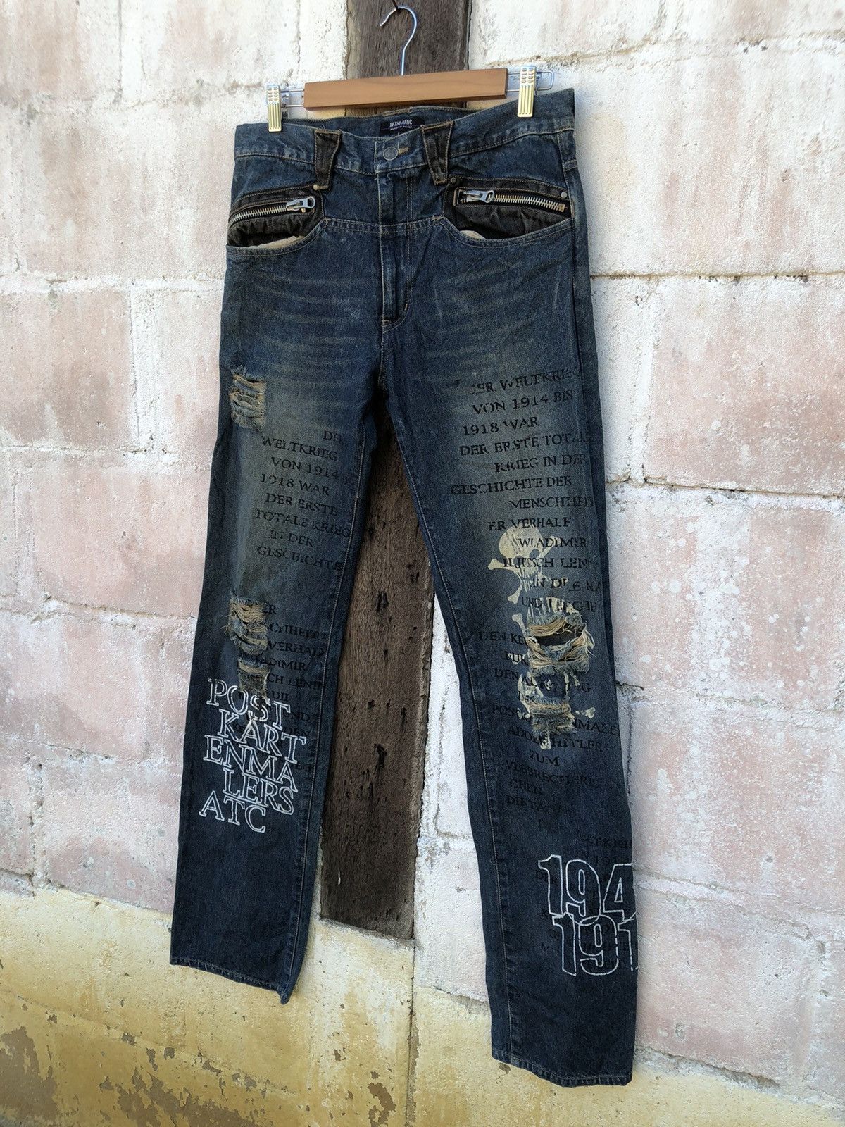 In The Attic 🔥SALE🔥In The Attic Sublimation Punks Skulls Distress Denim Size US 34 / EU 50 - 3 Thumbnail