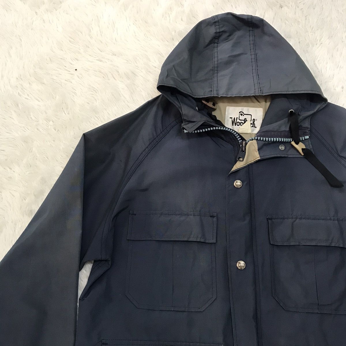 Vintage Vintage Woolrich Jacket hoodie 4 pockets (sun faded) Size US M / EU 48-50 / 2 - 2 Thumbnail