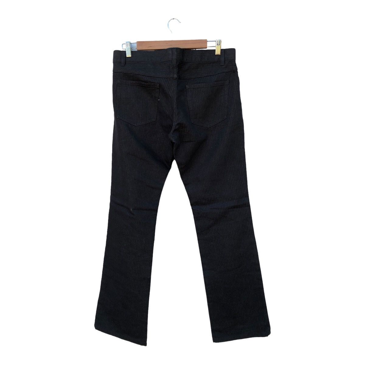 Designer × Japanese Brand 🔥SALE🔥Flared CuteAcute Homme Black Hickory Denim Pants Size US 34 / EU 50 - 2 Thumbnail