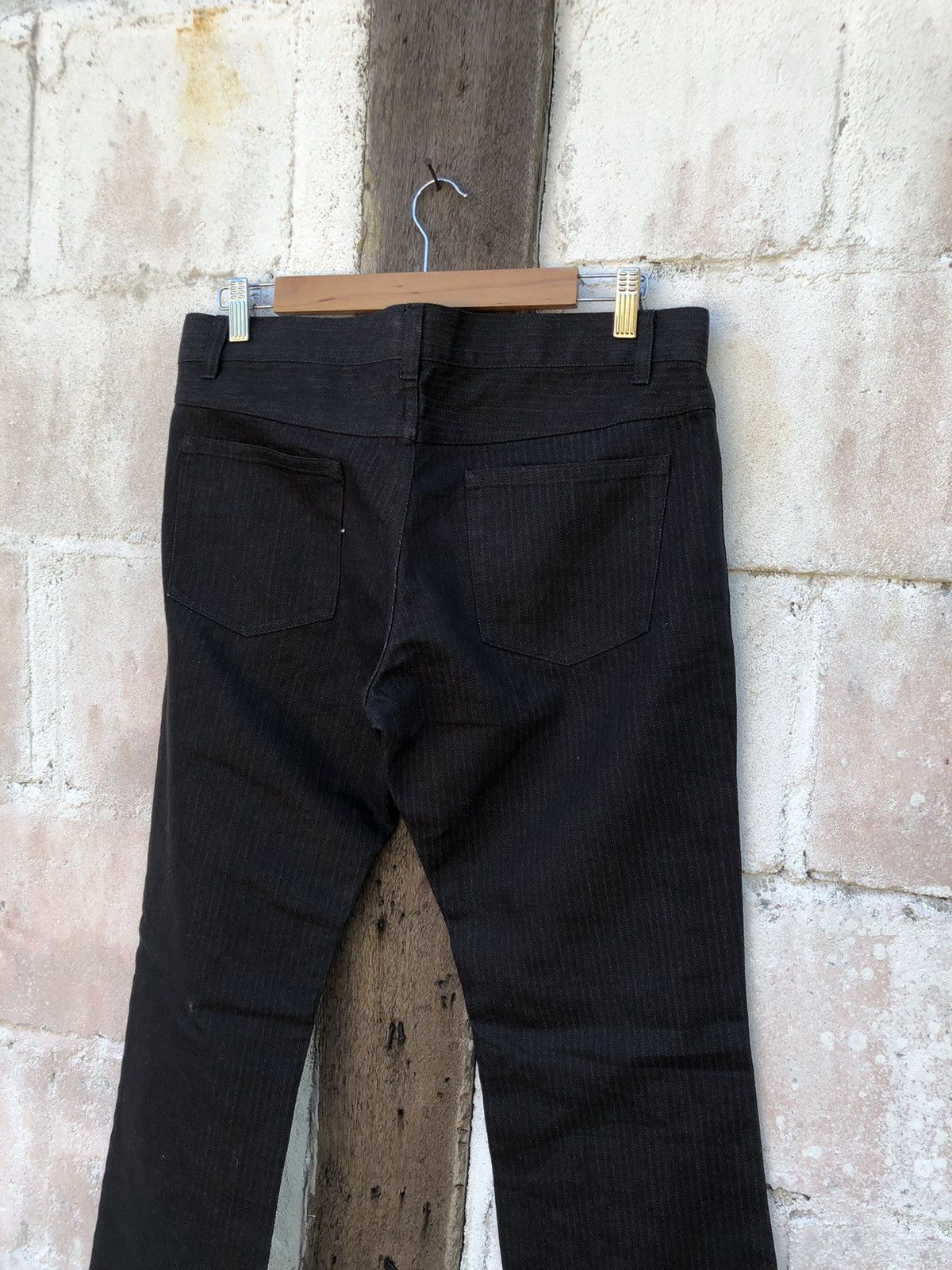 Designer × Japanese Brand 🔥SALE🔥Flared CuteAcute Homme Black Hickory Denim Pants Size US 34 / EU 50 - 6 Thumbnail