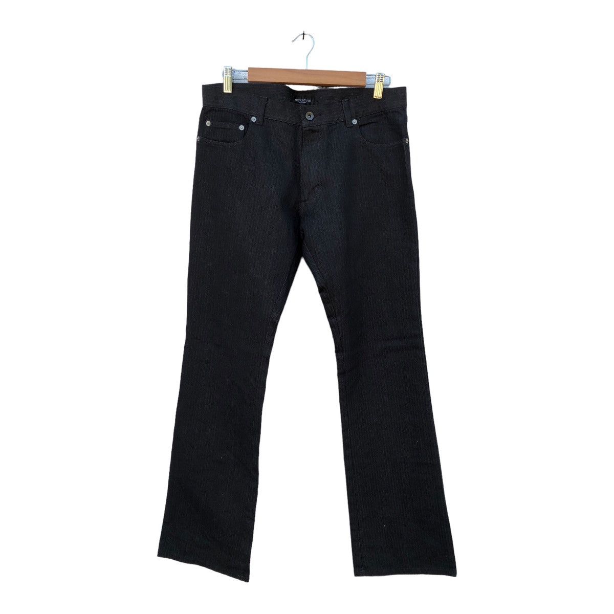Designer × Japanese Brand 🔥SALE🔥Flared CuteAcute Homme Black Hickory Denim Pants Size US 34 / EU 50 - 1 Thumbnail