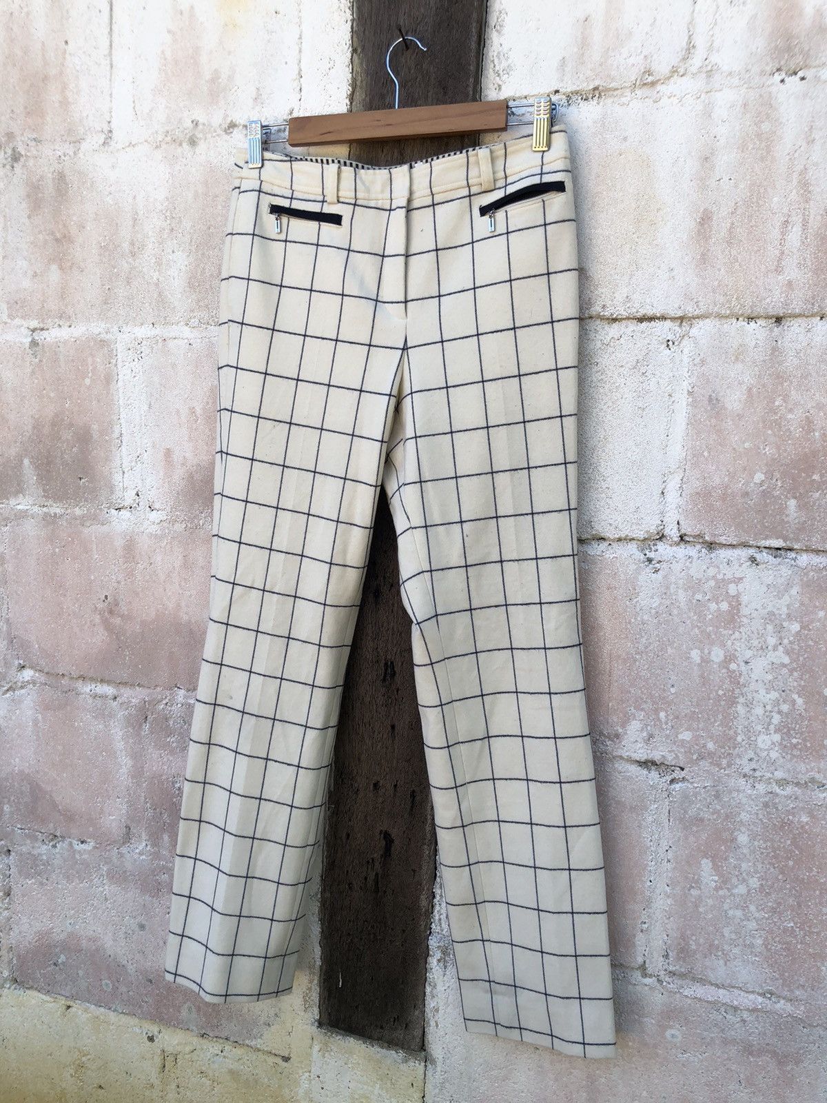 Vintage 🔥SALE AW23🔥Lanvin Sport Checkered Design White Pants Size 30" / US 8 / IT 44 - 3 Thumbnail