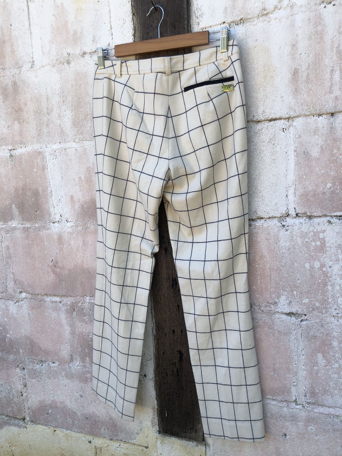 Vintage 🔥SALE AW23🔥Lanvin Sport Checkered Design White Pants Size 30" / US 8 / IT 44 - 4 Thumbnail