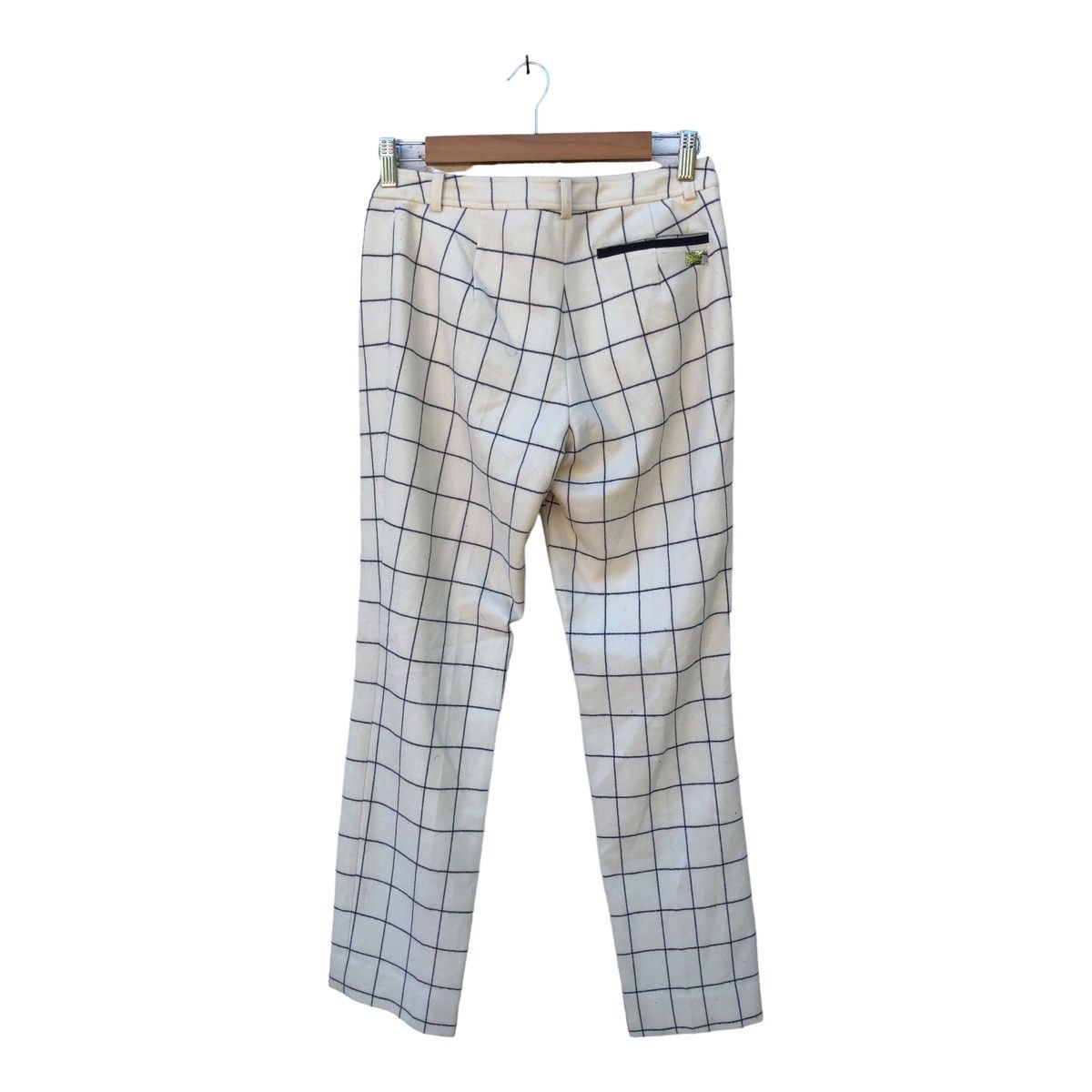 Vintage 🔥SALE AW23🔥Lanvin Sport Checkered Design White Pants Size 30" / US 8 / IT 44 - 2 Thumbnail