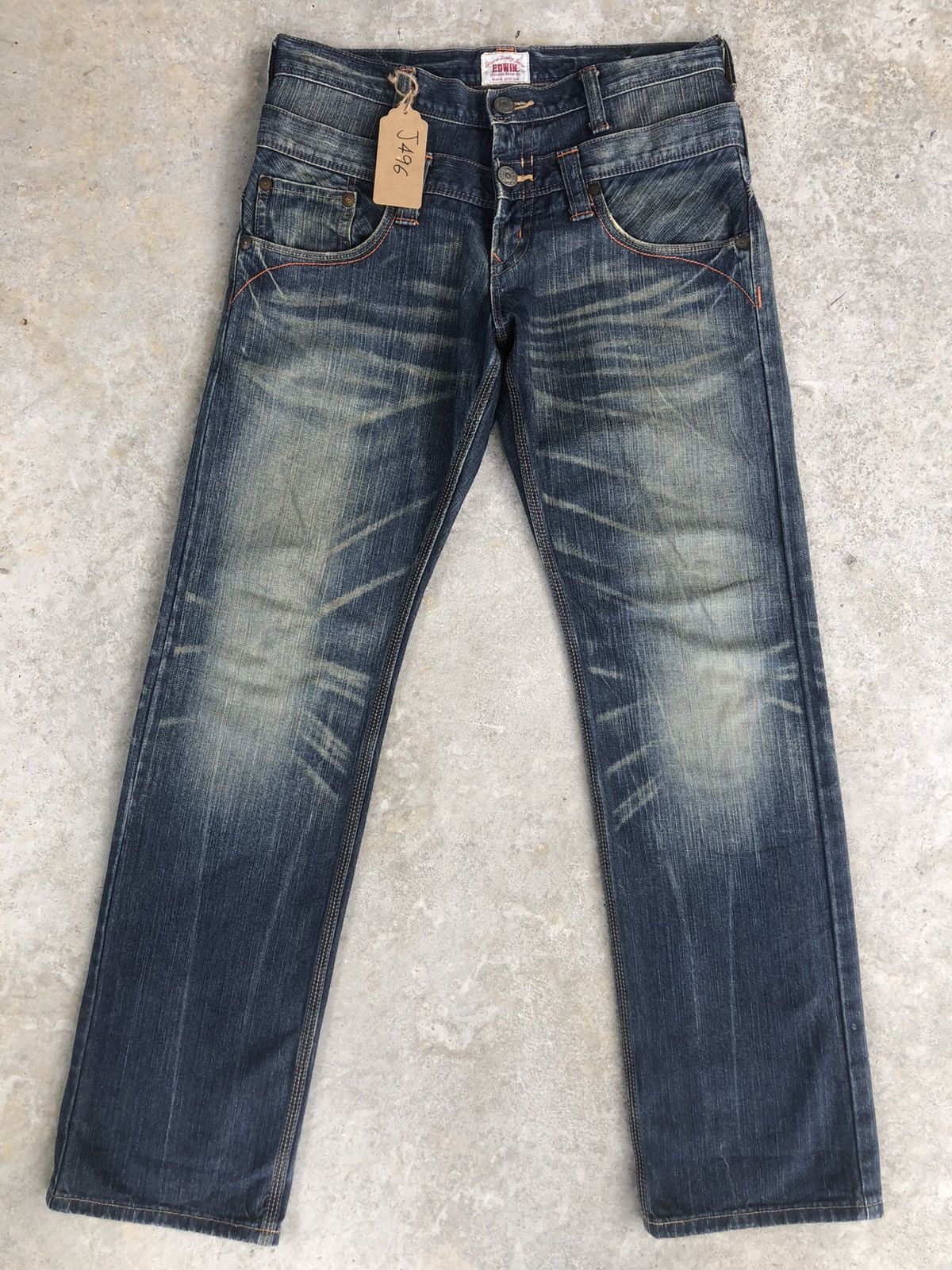 Edwin Japanese Edwin Double Waist Distressed Jeans Size US 33 - 1 Thumbnail
