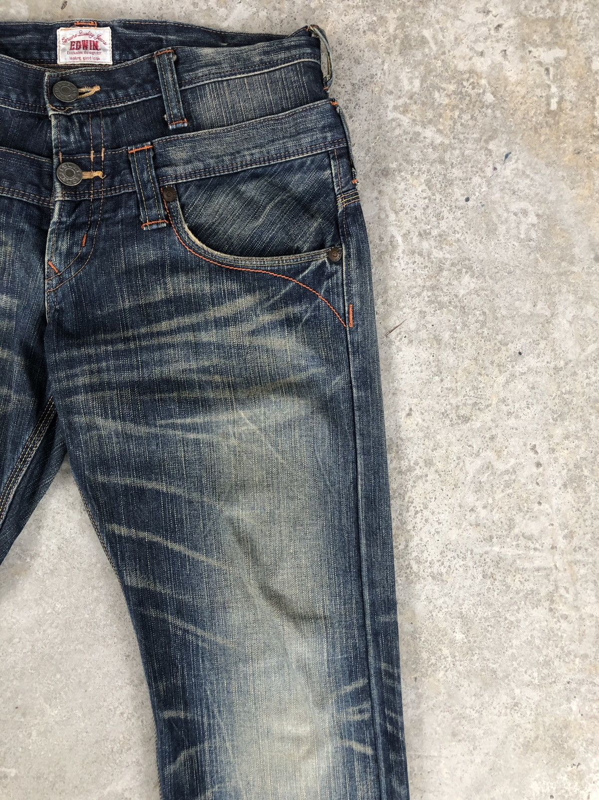 Edwin Japanese Edwin Double Waist Distressed Jeans Size US 33 - 5 Thumbnail