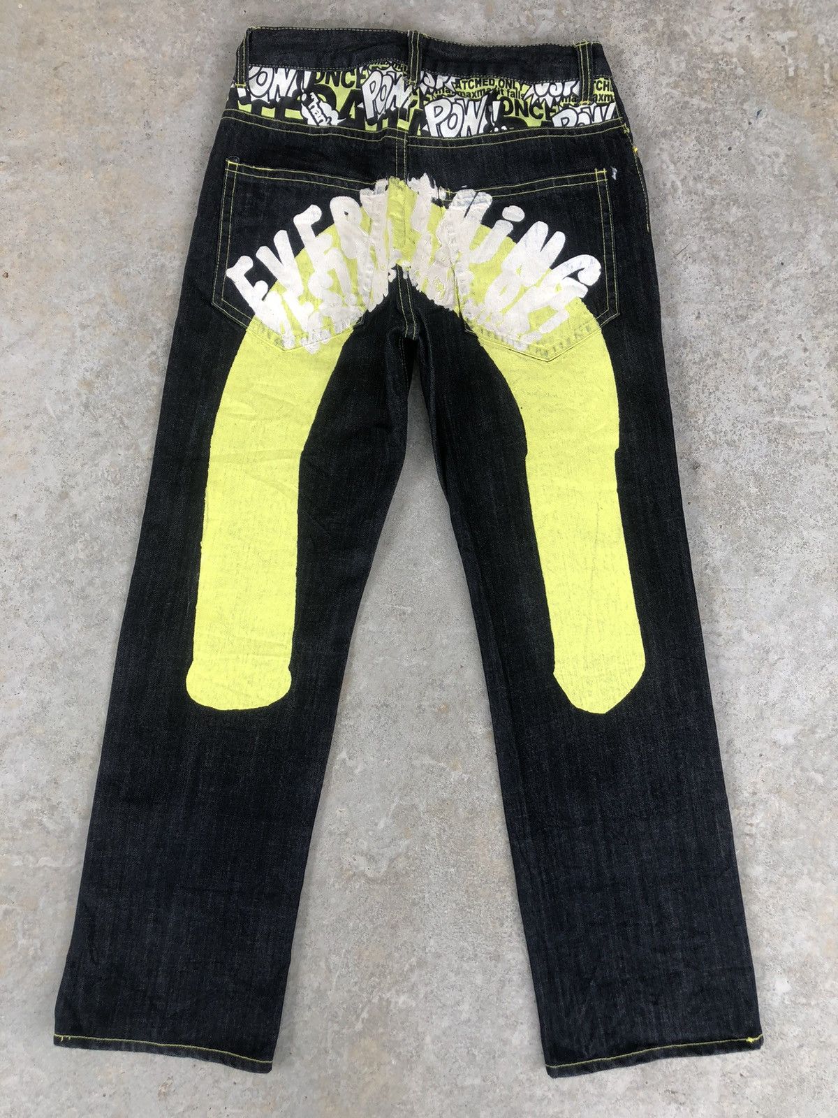 Japanese Brand Japanese Daicock Evisu Style Painted Jeans Size US 33 - 1 Thumbnail