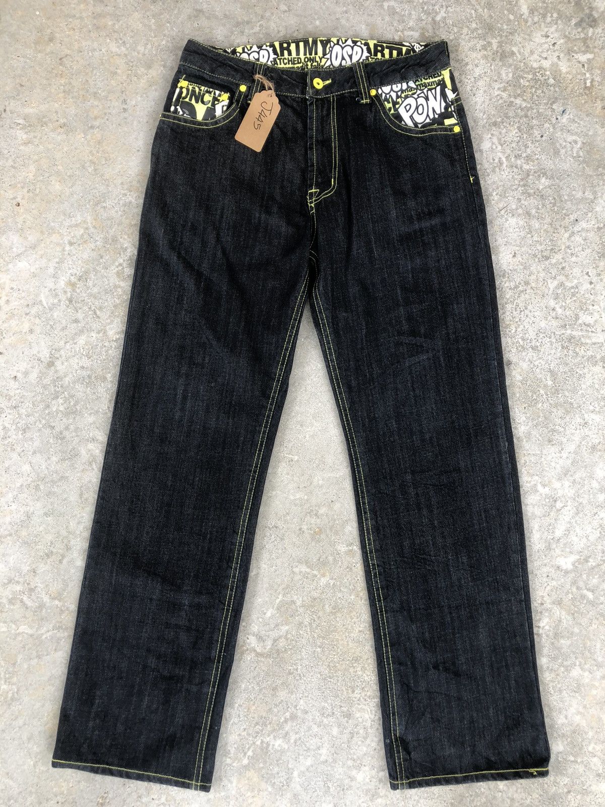 Japanese Brand Japanese Daicock Evisu Style Painted Jeans Size US 33 - 2 Thumbnail