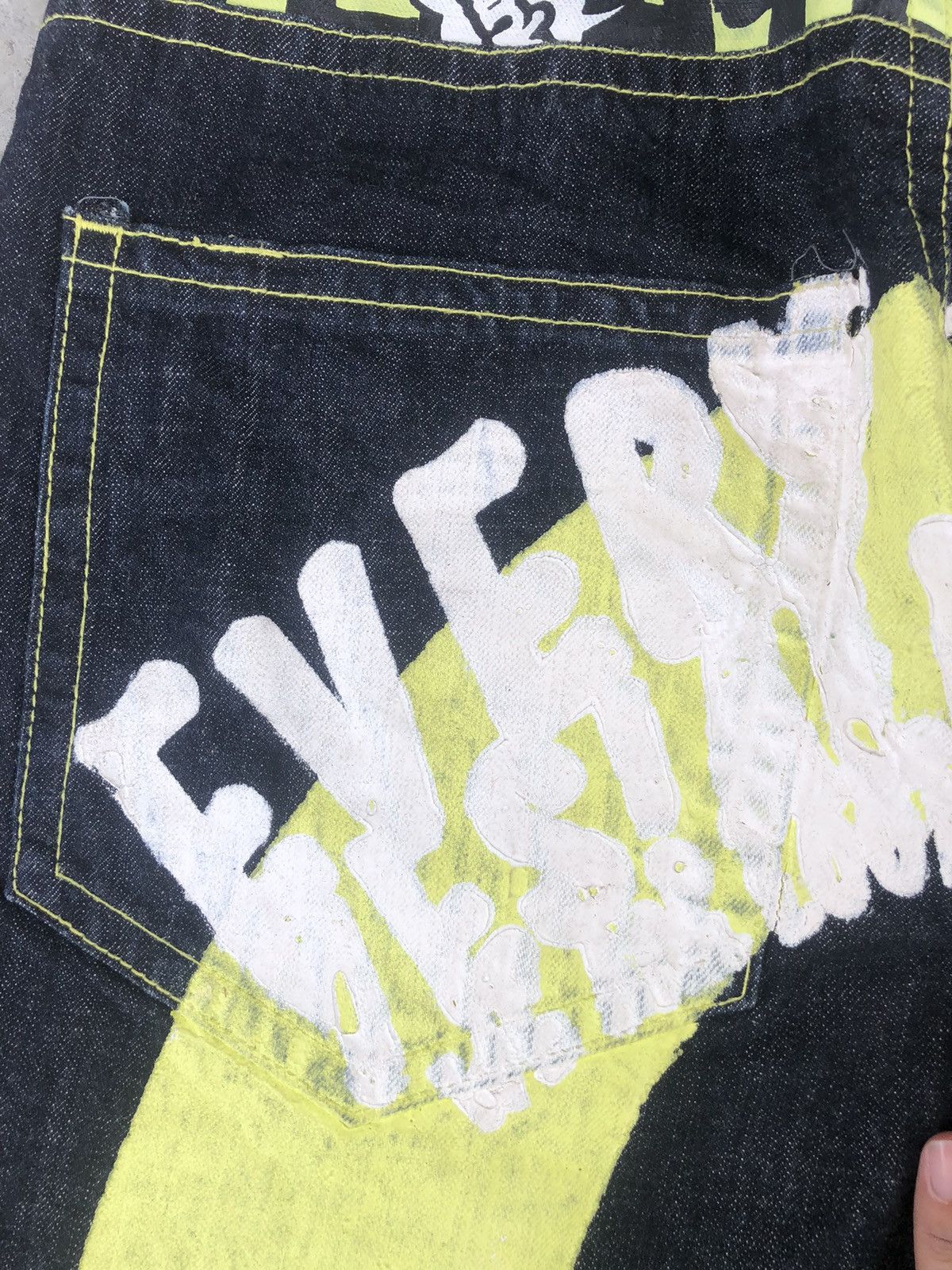 Japanese Brand Japanese Daicock Evisu Style Painted Jeans Size US 33 - 17 Thumbnail