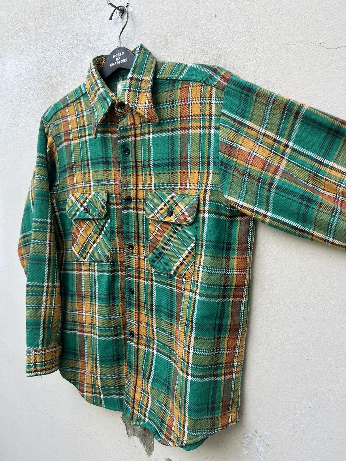 FiveBrother Vintage 60s Five Brother Double Pocket Checks Flannel Shirt Size US M / EU 48-50 / 2 - 9 Thumbnail