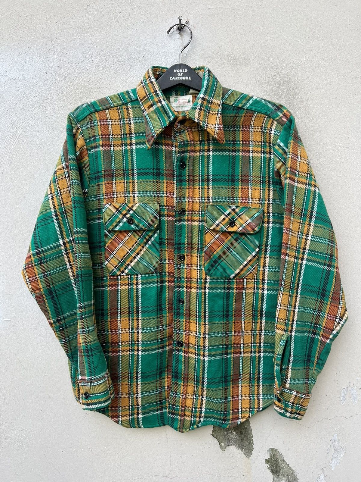 FiveBrother Vintage 60s Five Brother Double Pocket Checks Flannel Shirt Size US M / EU 48-50 / 2 - 6 Thumbnail