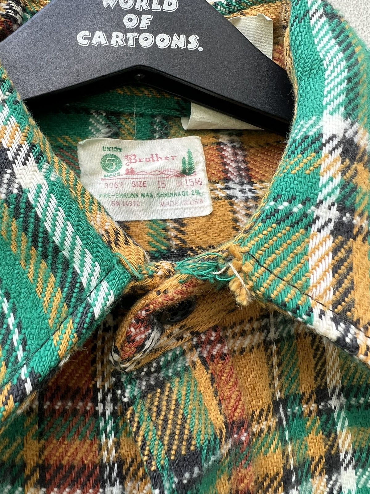 FiveBrother Vintage 60s Five Brother Double Pocket Checks Flannel Shirt Size US M / EU 48-50 / 2 - 8 Thumbnail