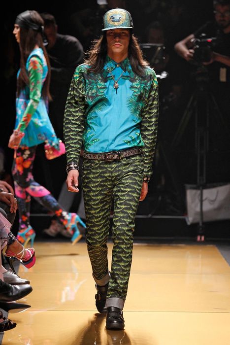 Versace FW11 Versace X H&M Crocodile All Over Printed Denim Pants