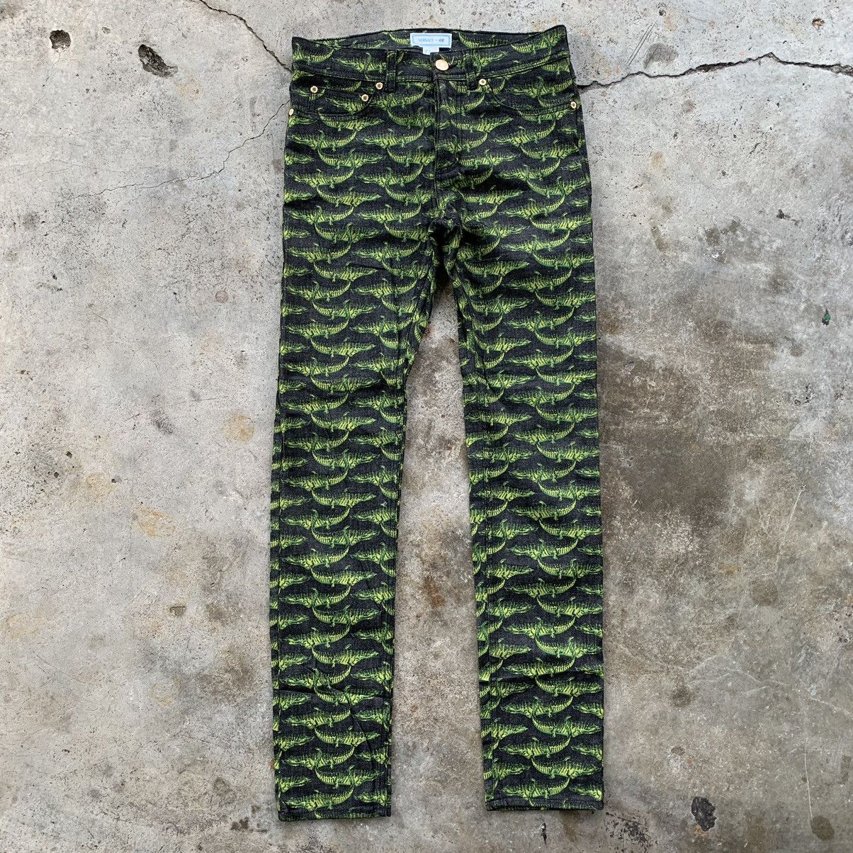 Other FW11 Versace X H&M Crocodile All Over Printed Denim Pants Size US 29 - 5 Thumbnail