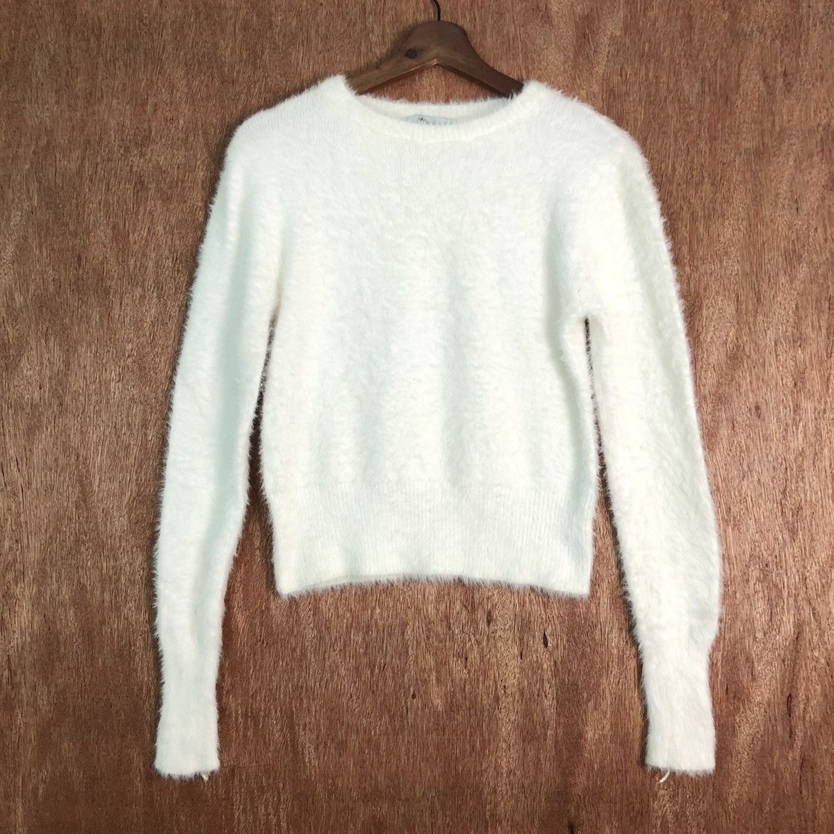 Japan Knit White MOhair Shag Shaggy Knitwear