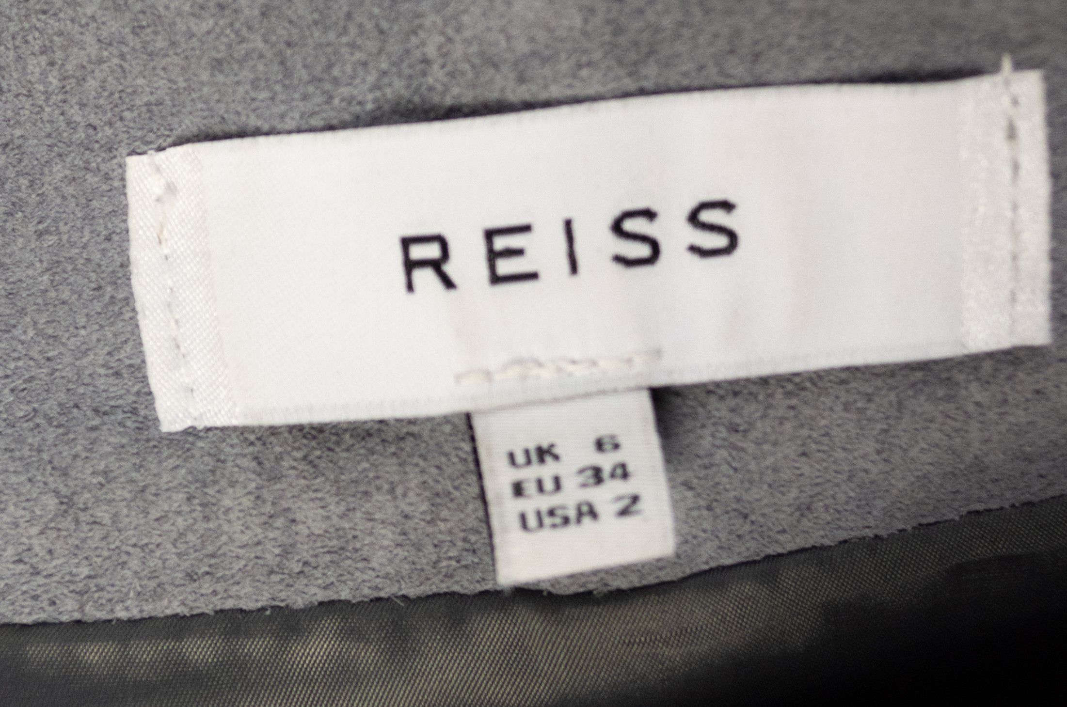 REISS LEATHER SUEDE GRAY MINI SKIRT - Main Image