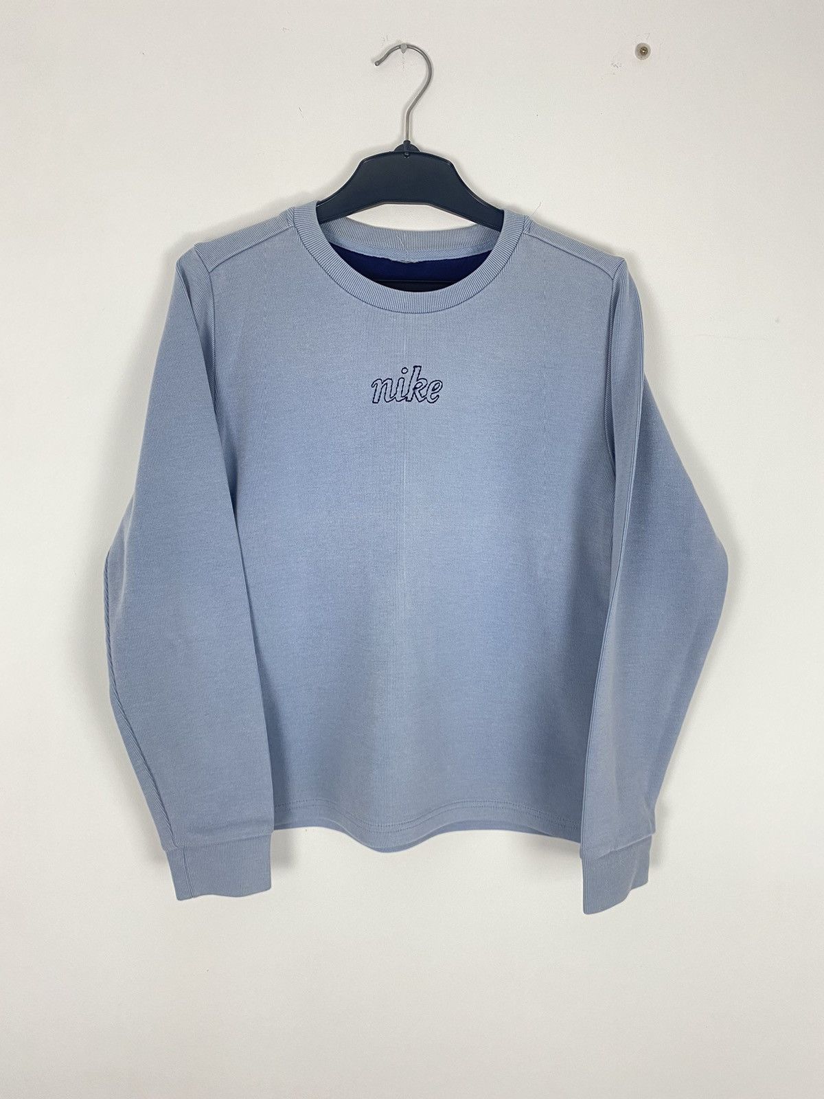 Nike × Vintage Nike Vintage Crewneck Baby Blue Center Logo S/M Unisex y2k Size S / US 4 / IT 40 - 1 Thumbnail