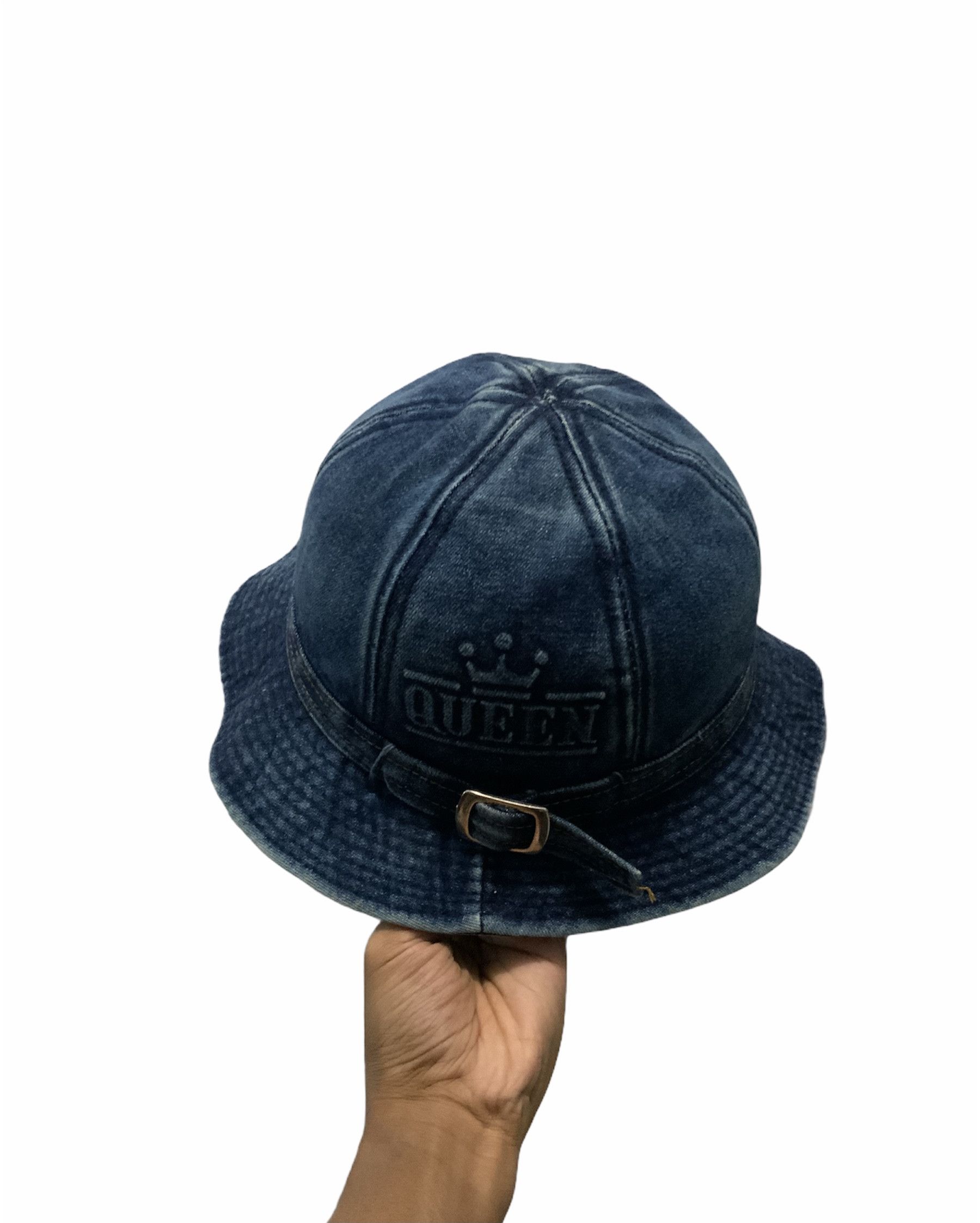 Japanese Brand Queen Spellout Denime Bucket Hat Size ONE SIZE - 6 Thumbnail
