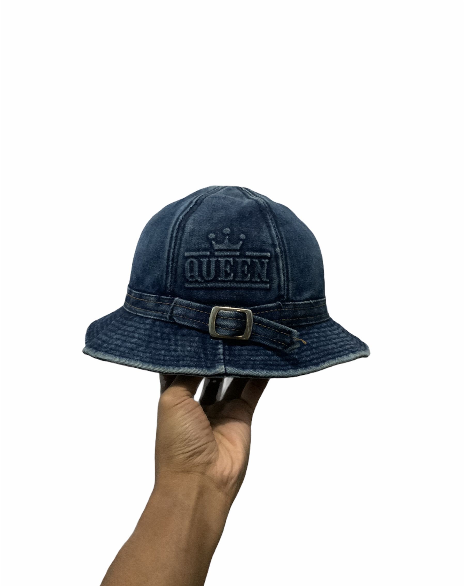 Japanese Brand Queen Spellout Denime Bucket Hat Size ONE SIZE - 1 Thumbnail
