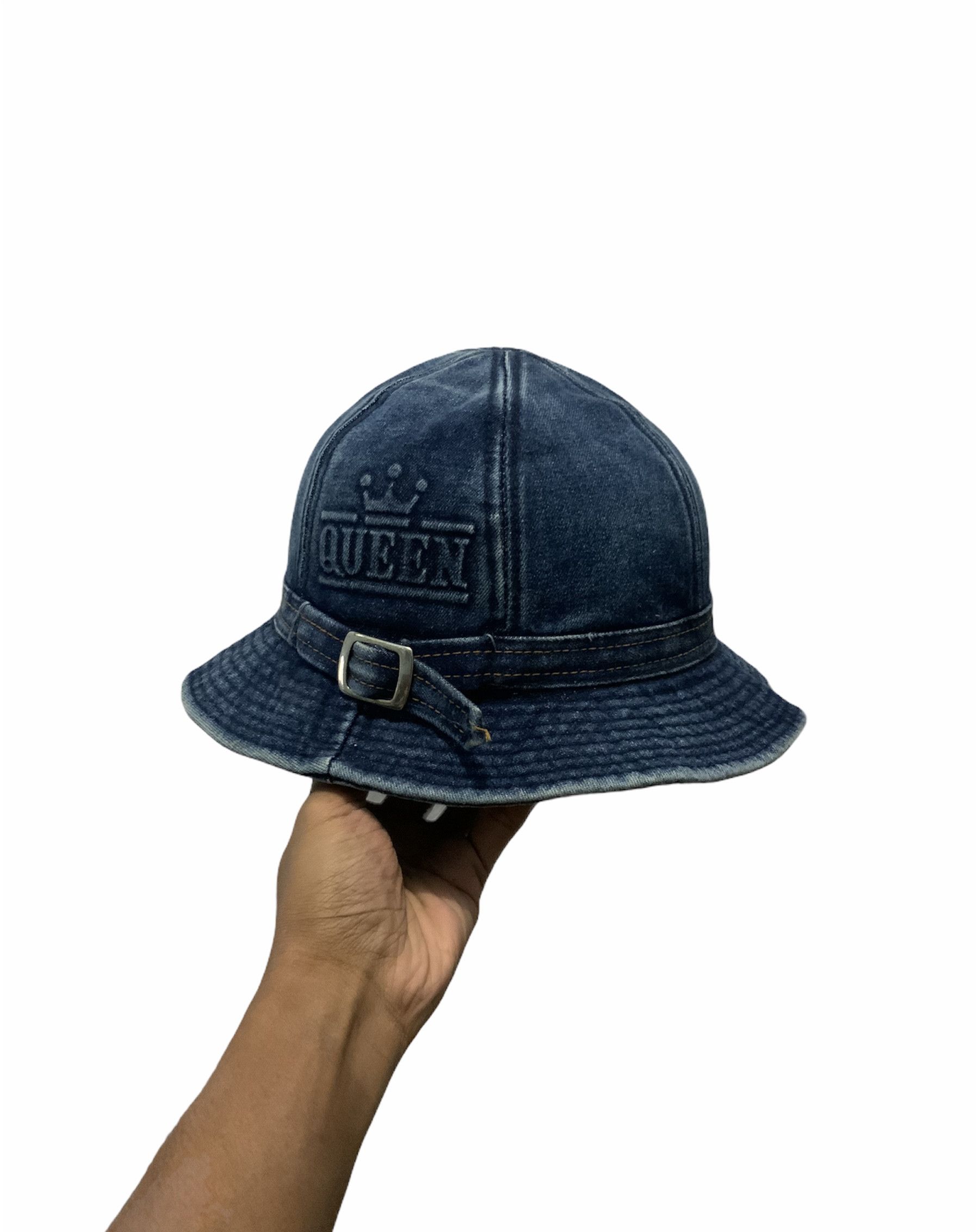 Japanese Brand Queen Spellout Denime Bucket Hat Size ONE SIZE - 2 Thumbnail