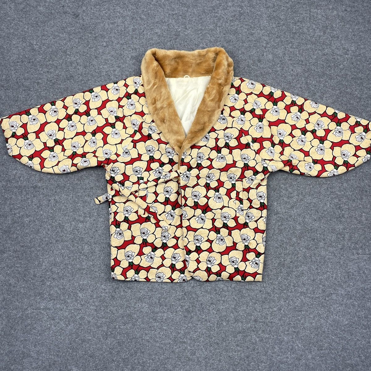 Vintage Vintage Japanese Brand Baggy Floral Motif Kimono Jacket Size XXL / US 16-18 / IT 52-54 - 3 Thumbnail