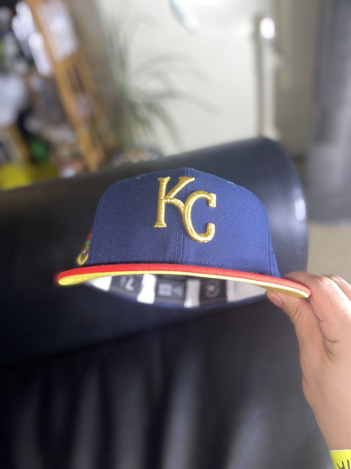 MLB × MyFitteds × New Era Exclusive raised royal Kansas City 2 tone fitted hat Size ONE SIZE - 4 Thumbnail