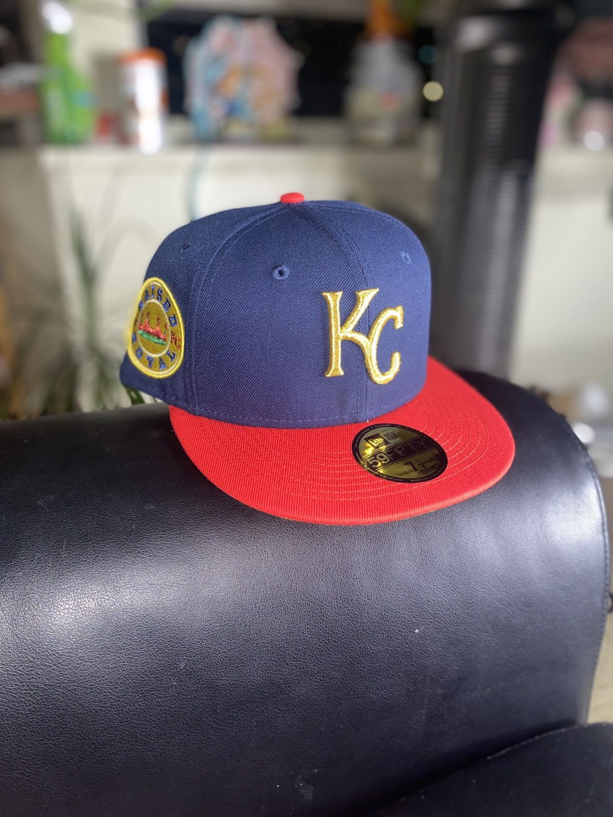 MLB × MyFitteds × New Era Exclusive raised royal Kansas City 2 tone fitted hat Size ONE SIZE - 3 Thumbnail