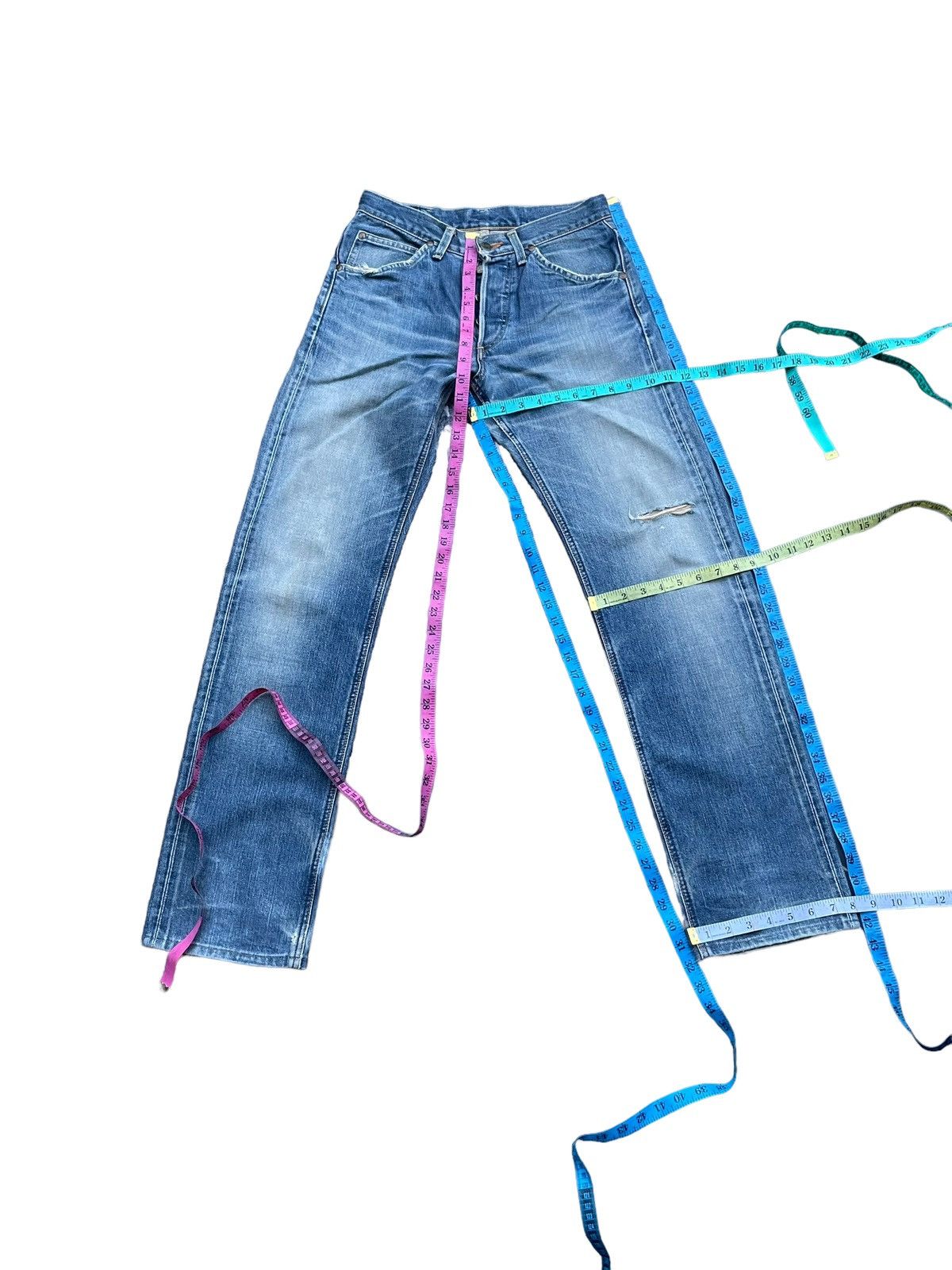 Lee × Vintage Vintage Lee Riders 101 Sanforized Union Made Distresed Size US 30 / EU 46 - 23 Thumbnail