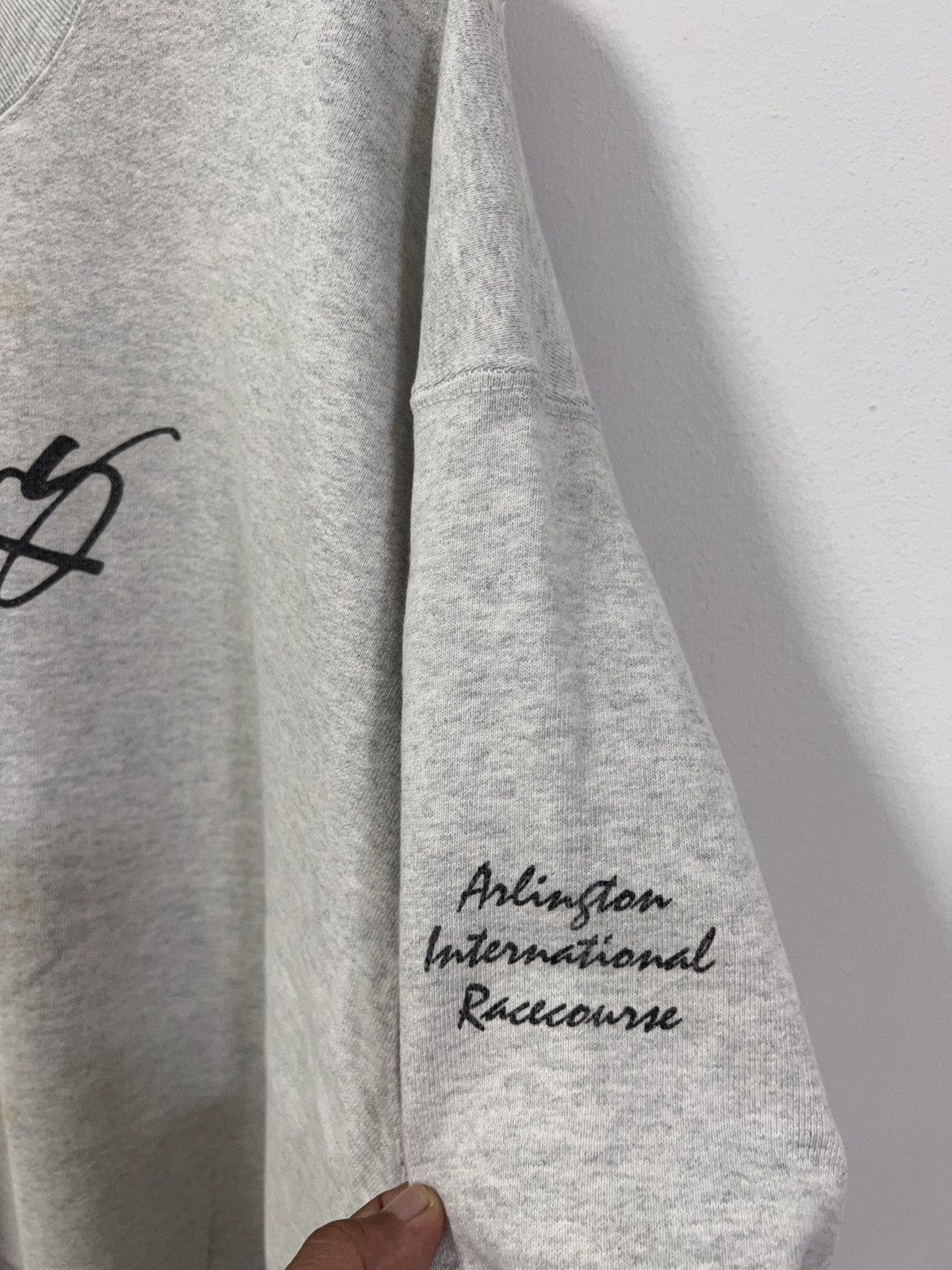 Fruit Of The Loom × Vintage Vintage 90s Silks Flag Design Distressed Sweatshirt Size US XXL / EU 58 / 5 - 10 Thumbnail