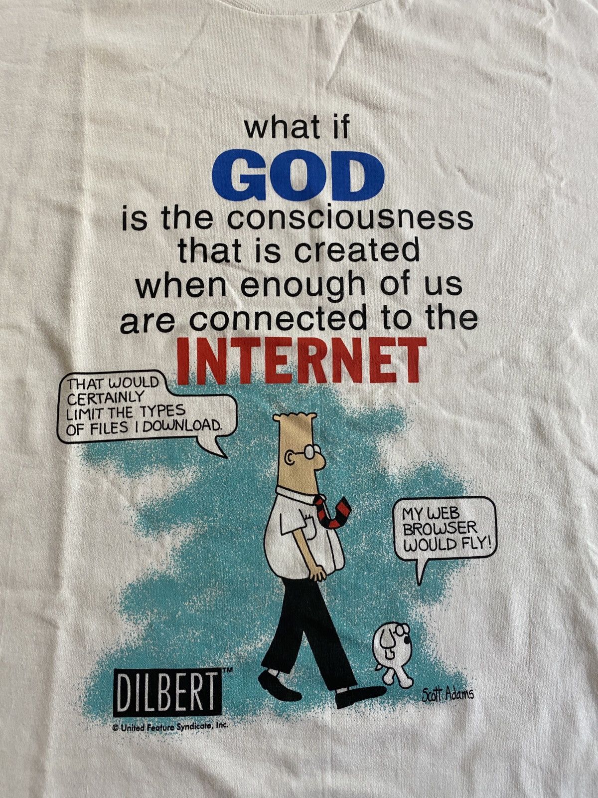 Vintage Vintage 90’s Dilbert God Is Internet Single Stitch Tee Size US XL / EU 56 / 4 - 3 Thumbnail