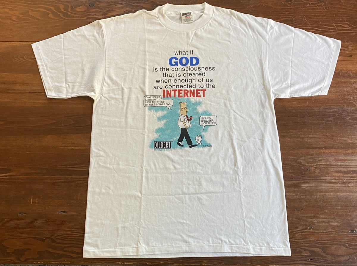 Vintage Vintage 90’s Dilbert God Is Internet Single Stitch Tee Size US XL / EU 56 / 4 - 2 Thumbnail
