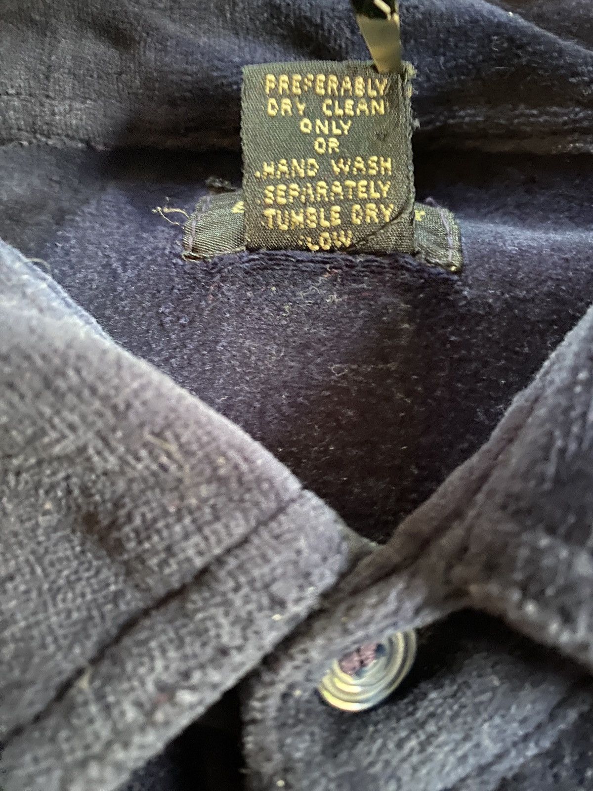 Velour Vintage 90’s Balcony Dark Navy Velour Long Sleeve Button Up Size US M / EU 48-50 / 2 - 6 Thumbnail
