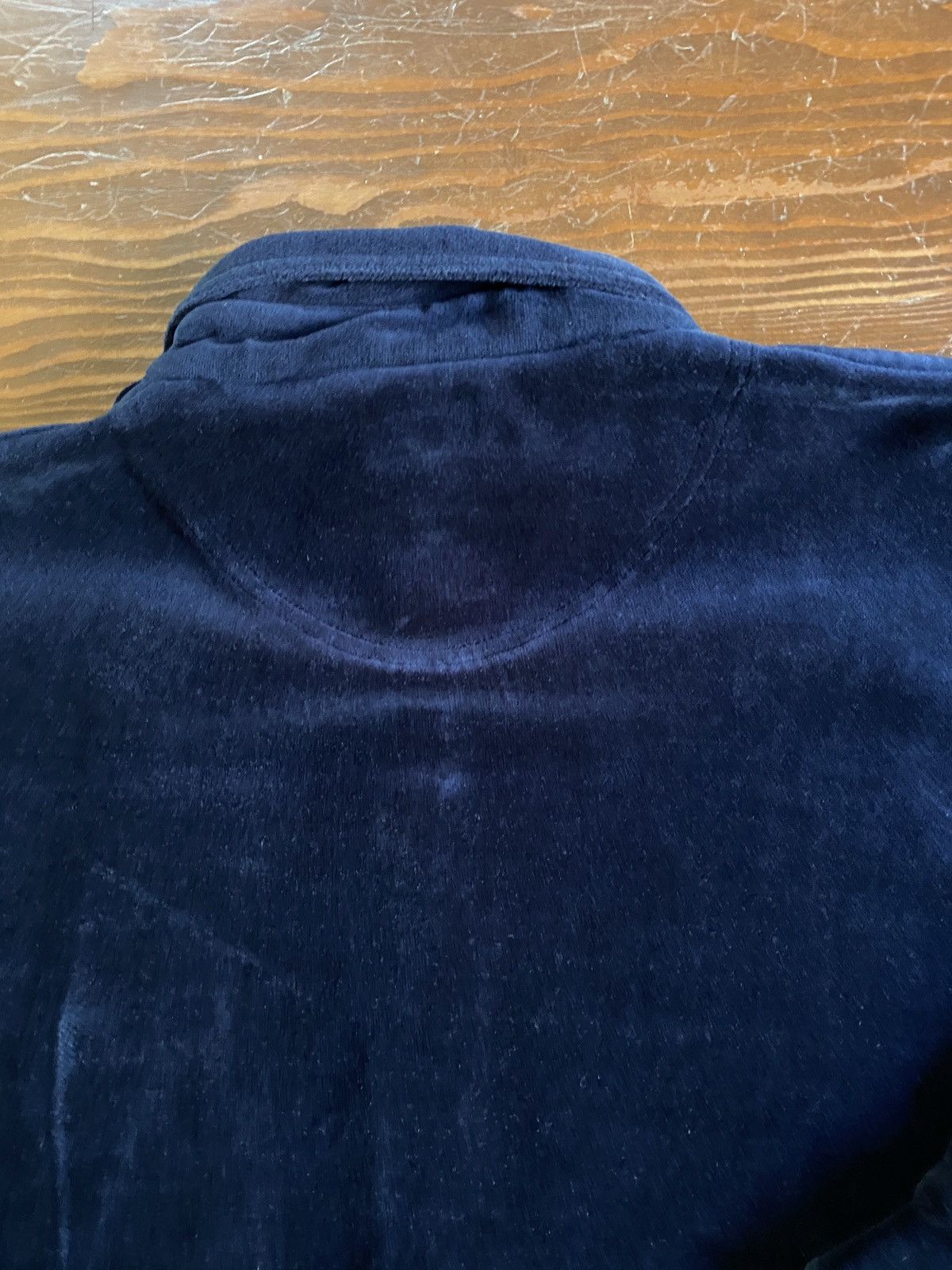 Velour Vintage 90’s Balcony Dark Navy Velour Long Sleeve Button Up Size US M / EU 48-50 / 2 - 13 Thumbnail