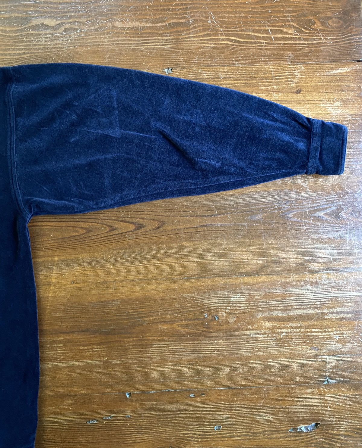 Velour Vintage 90’s Balcony Dark Navy Velour Long Sleeve Button Up Size US M / EU 48-50 / 2 - 8 Thumbnail