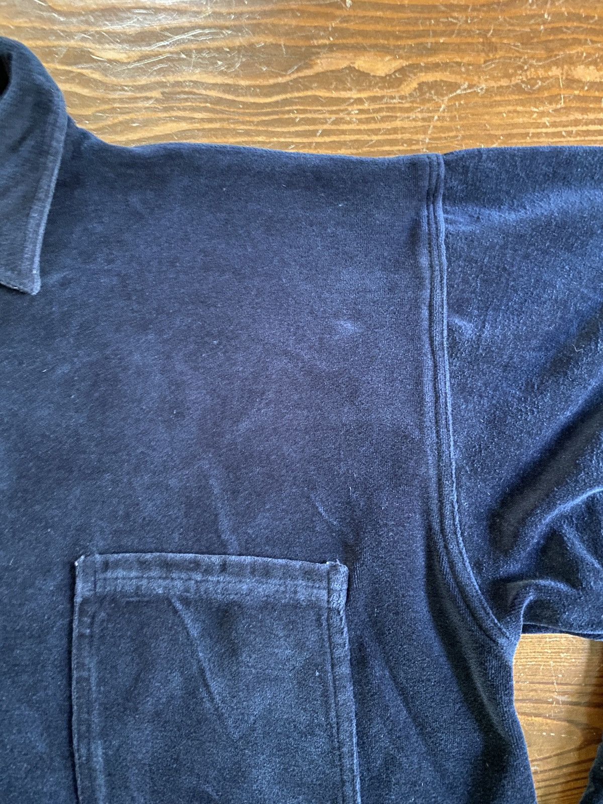 Velour Vintage 90’s Balcony Dark Navy Velour Long Sleeve Button Up Size US M / EU 48-50 / 2 - 4 Thumbnail