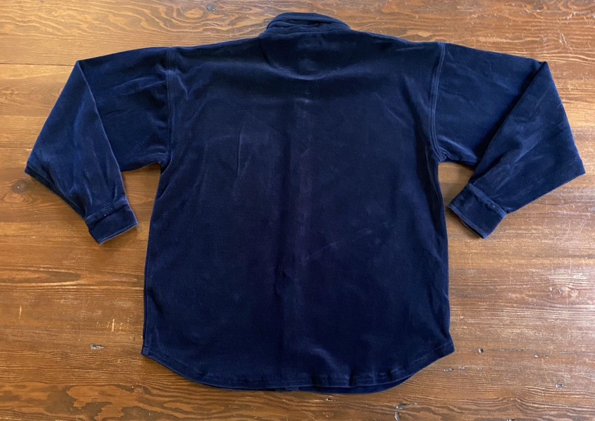 Velour Vintage 90’s Balcony Dark Navy Velour Long Sleeve Button Up Size US M / EU 48-50 / 2 - 10 Thumbnail