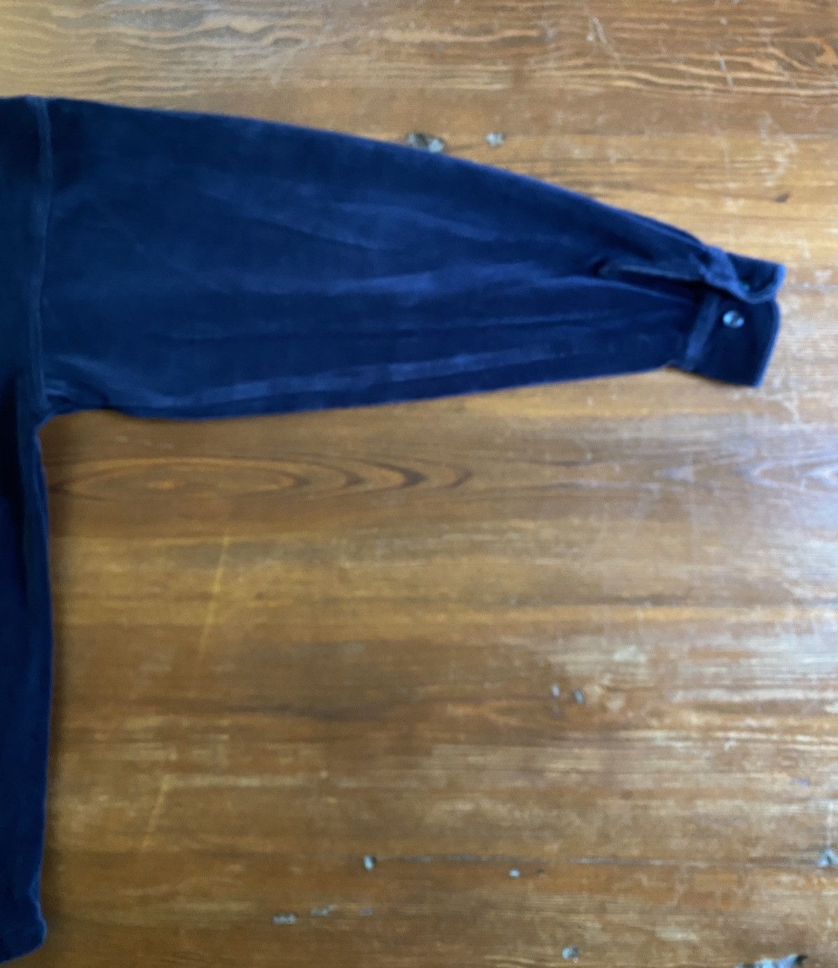 Velour Vintage 90’s Balcony Dark Navy Velour Long Sleeve Button Up Size US M / EU 48-50 / 2 - 11 Thumbnail