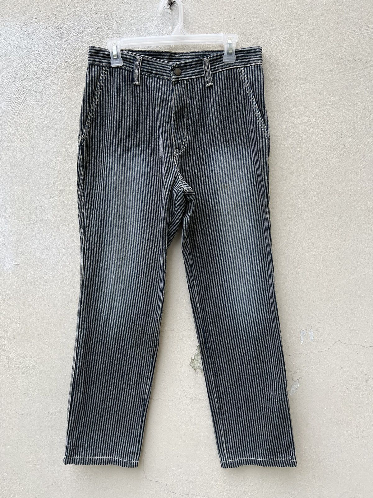 ABAHOUSE Vintage ABAHOUSE Made in Japan Striped Denim Pant Size US 31 - 5 Thumbnail