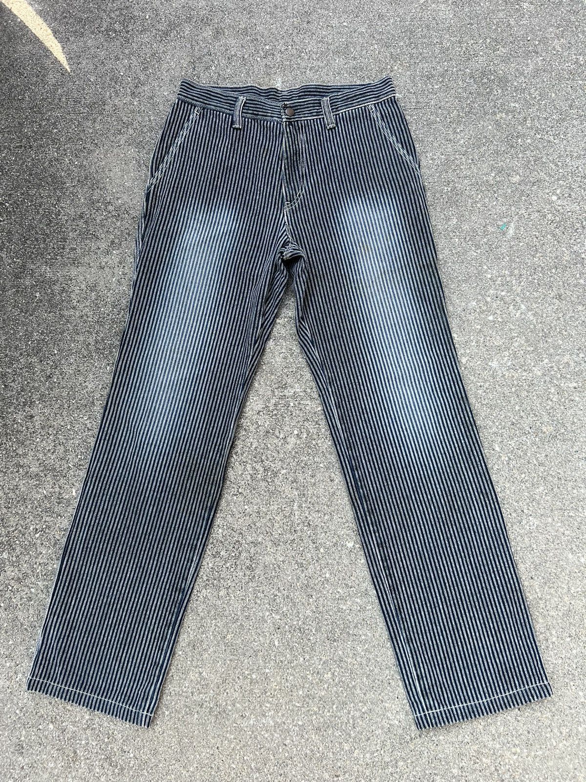 Vintage ABAHOUSE Made in Japan Striped Denim Pant